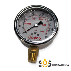 MANÔMETRO DE GLICERINA 400BAR ROSCA INFERIOR 1/4"BSP